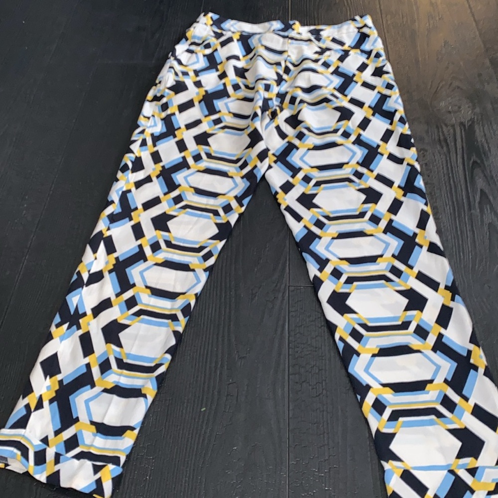ASOS Geometric Print Pants‎ - Blue Black Yellow white size 2 US NWT